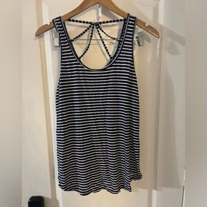Hollister Navy and White Striped Tank Top‎